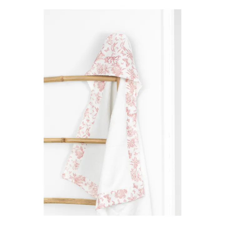 Tartine et Chocolat Cape de bain en éponge Toile de Jouy | Rose pêche