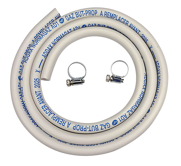 Tube caoutchouc pour gaz butane/propane garantie 5 ans, 1.5 m