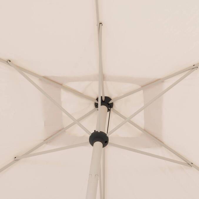 Parasol droit rectangulaire inclinable LOOMPA Argile / Blé