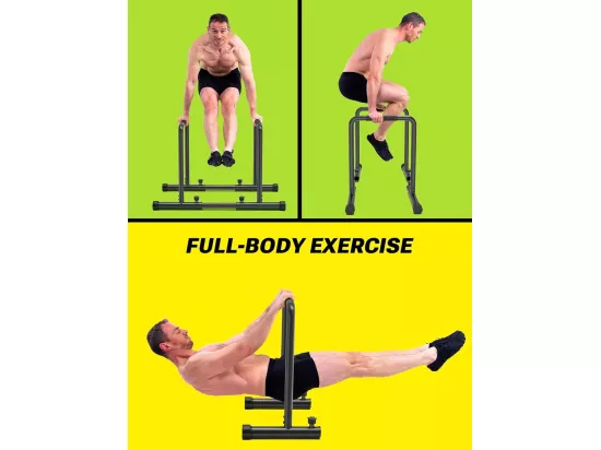 Barres Parallèles, Training Station de Musculation pour Tractions, Barres de trempage réglable, Charge Max 500kg, 104x99x86cm