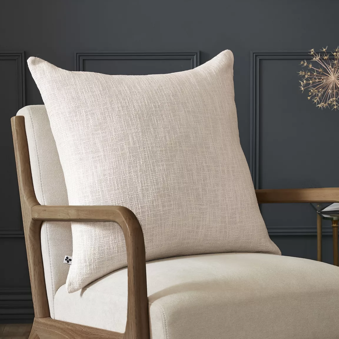 Coussin carré coton (60 x 60 cm) Sixtine Beige