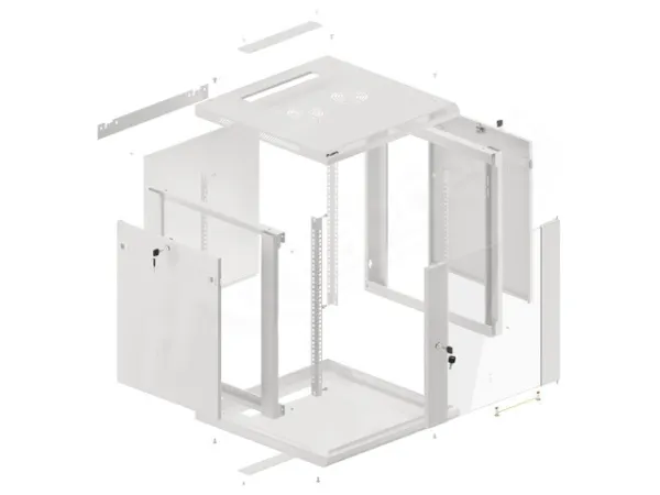 Lanberg - Rack kabinet - vægmonterbar - grå, RAL 7035 - 12U - 19