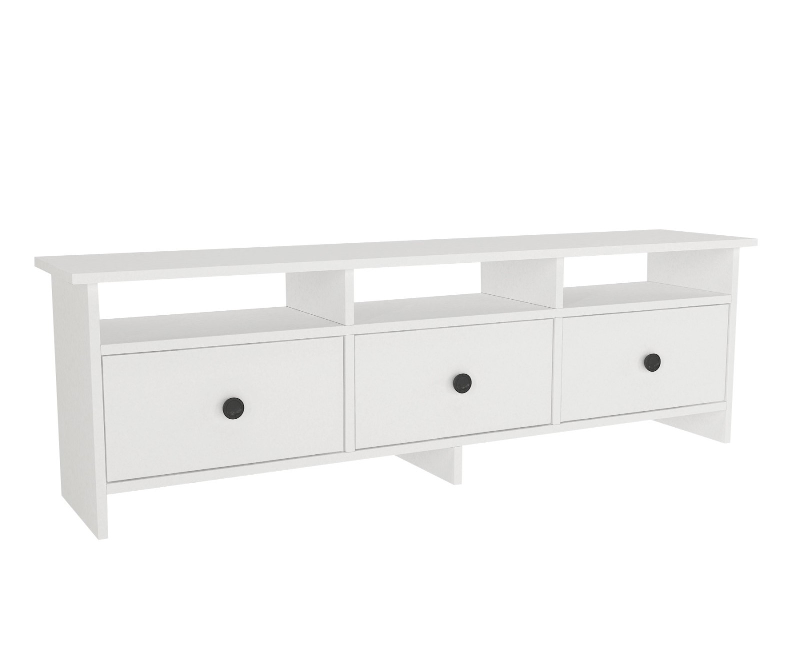 TV-Lowboard - weiß - 3 Klappen - 150 cm
