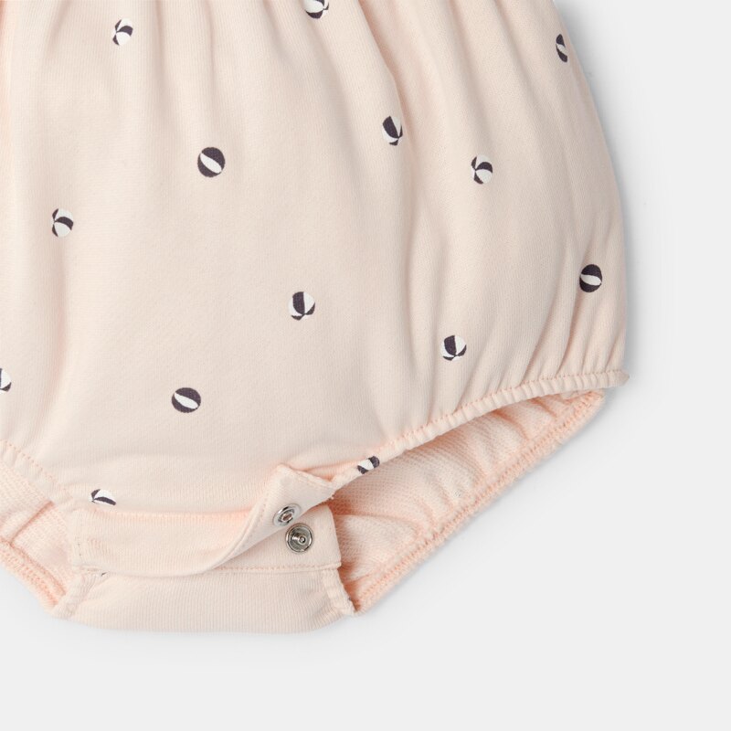 Barboteuse molleton rose bébé fille Rose