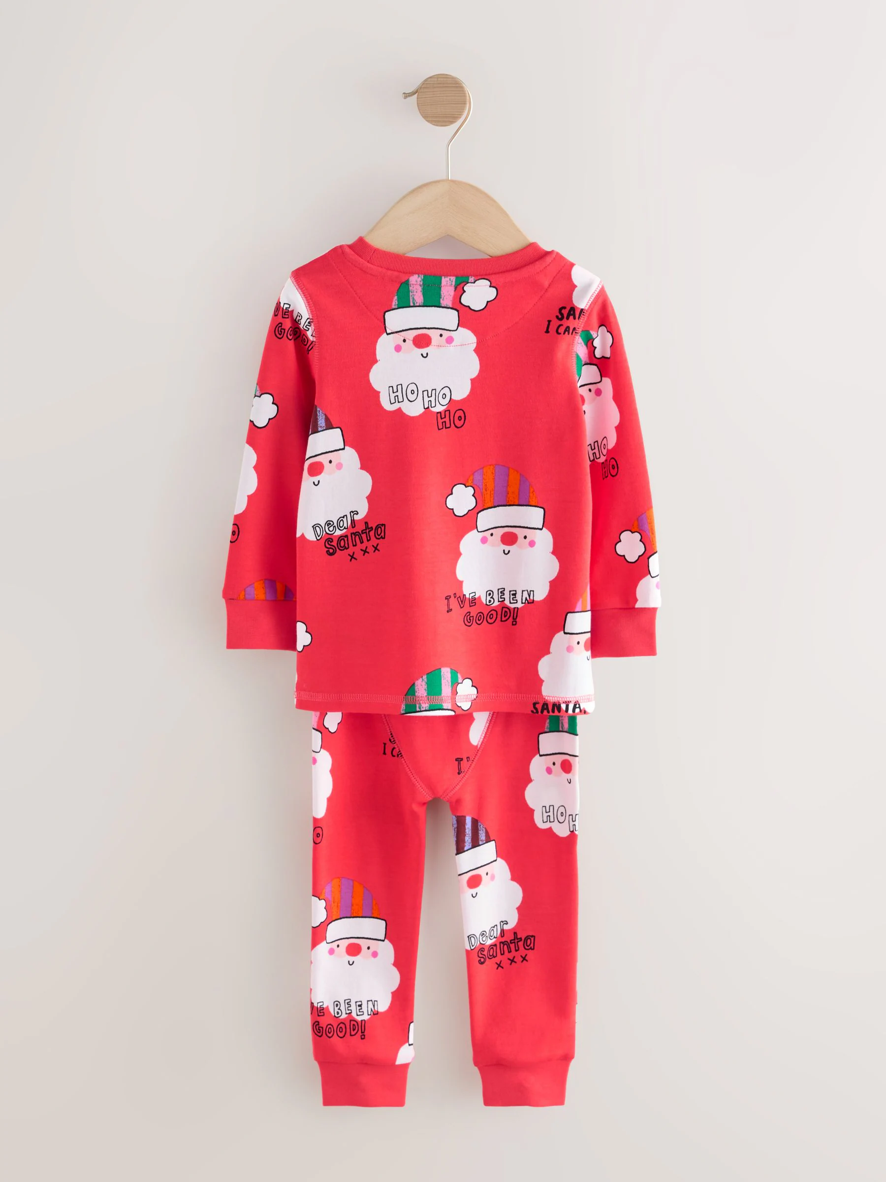 Rood/blauw kerstman - Set van 2 knusse Kerstmis Pyjama's (9mnd-12jr)