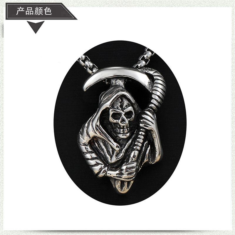 Prushia - Roestvrijstalen Grim Reaper hanger ketting