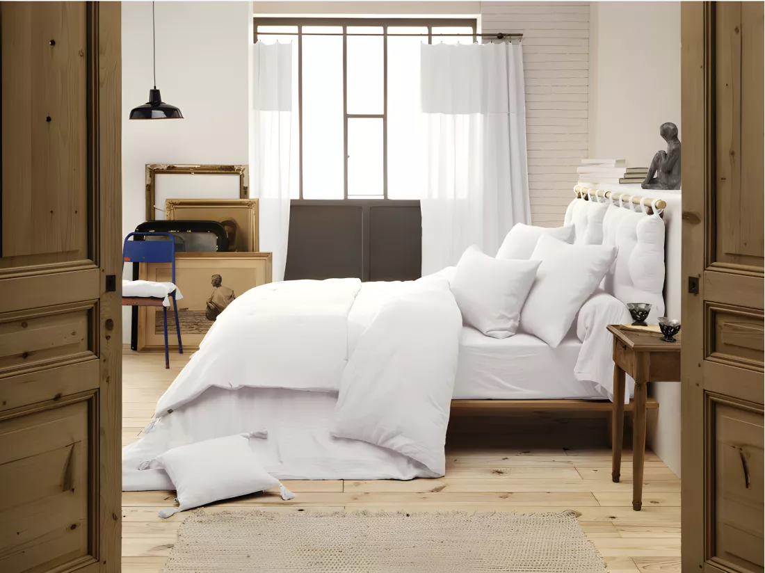 Housse de couette gaze de coton double 220 x 240 cm blanc - PEPA 3