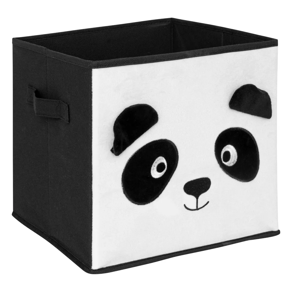 Panier de rangement enfant velours (29 x 29 cm) Panda Noir