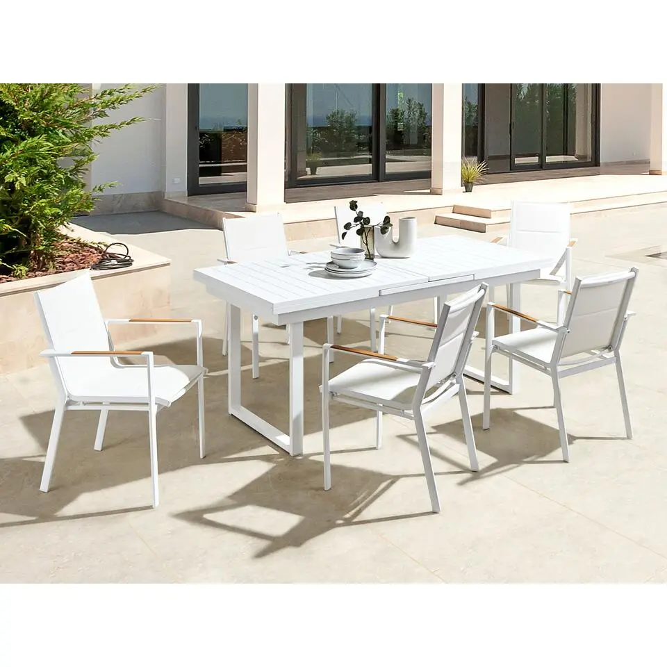 VALCANETTO - Tuintafel - Wit - 90 x 180/240 cm - Aluminium