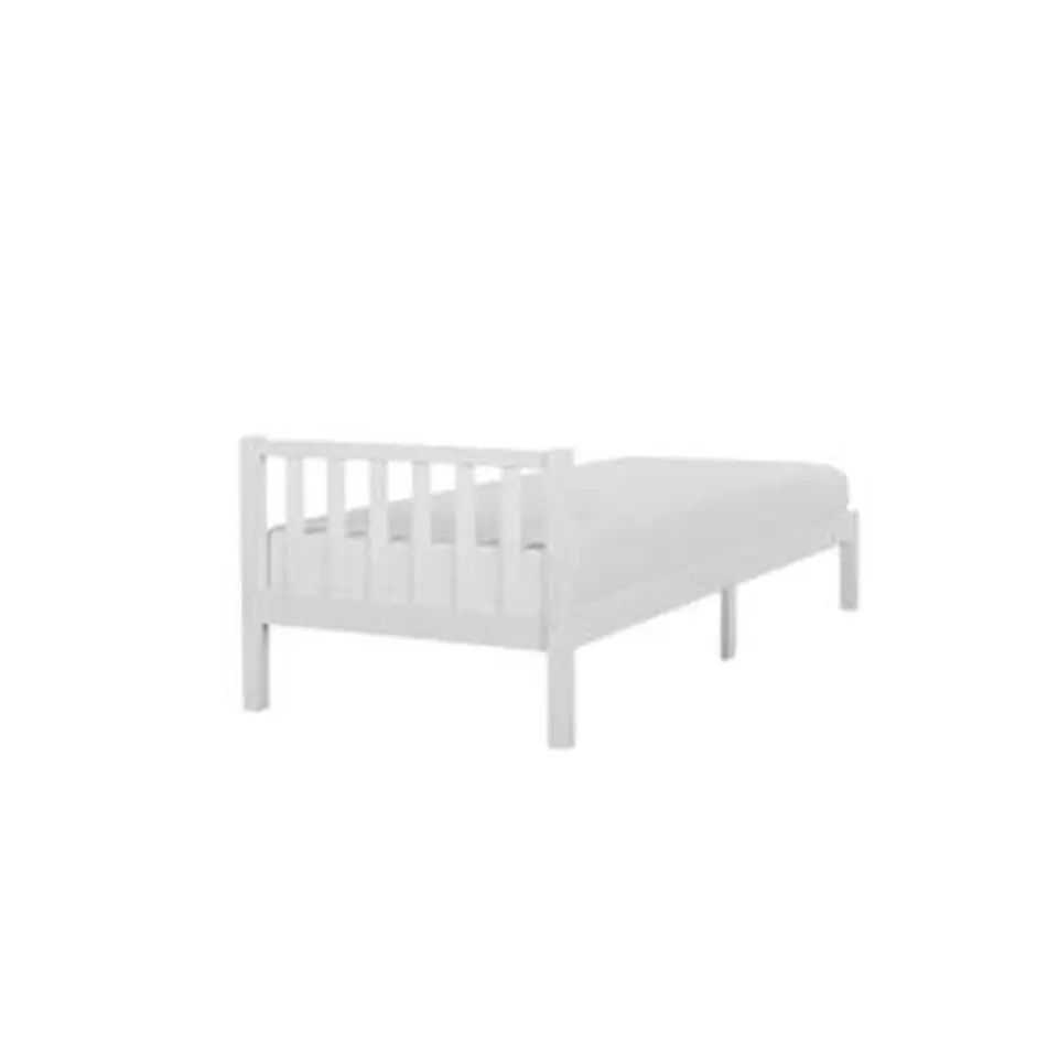 FLORAC - Eenpersoonsbed - Wit - 90 x 200 cm - Dennenhout