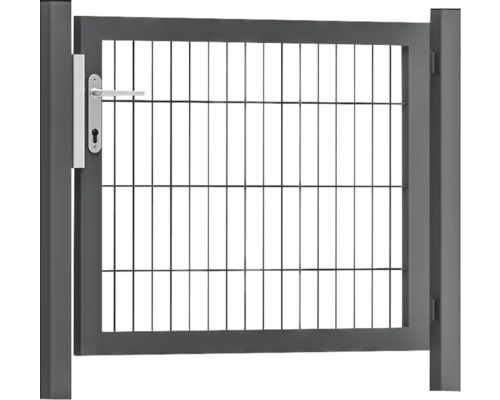 Premium enkele poort 100 x 80 cm 8/6/8 kader 60x40 incl. palen voor betonnering in RAL 7016 antraciet