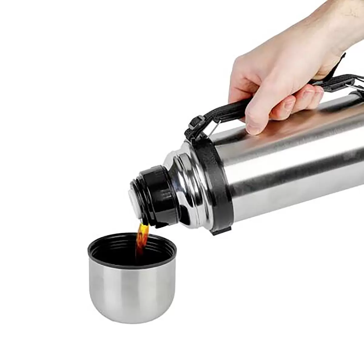 Isolierflasche Almi Luca Bessoni schwarz,silber