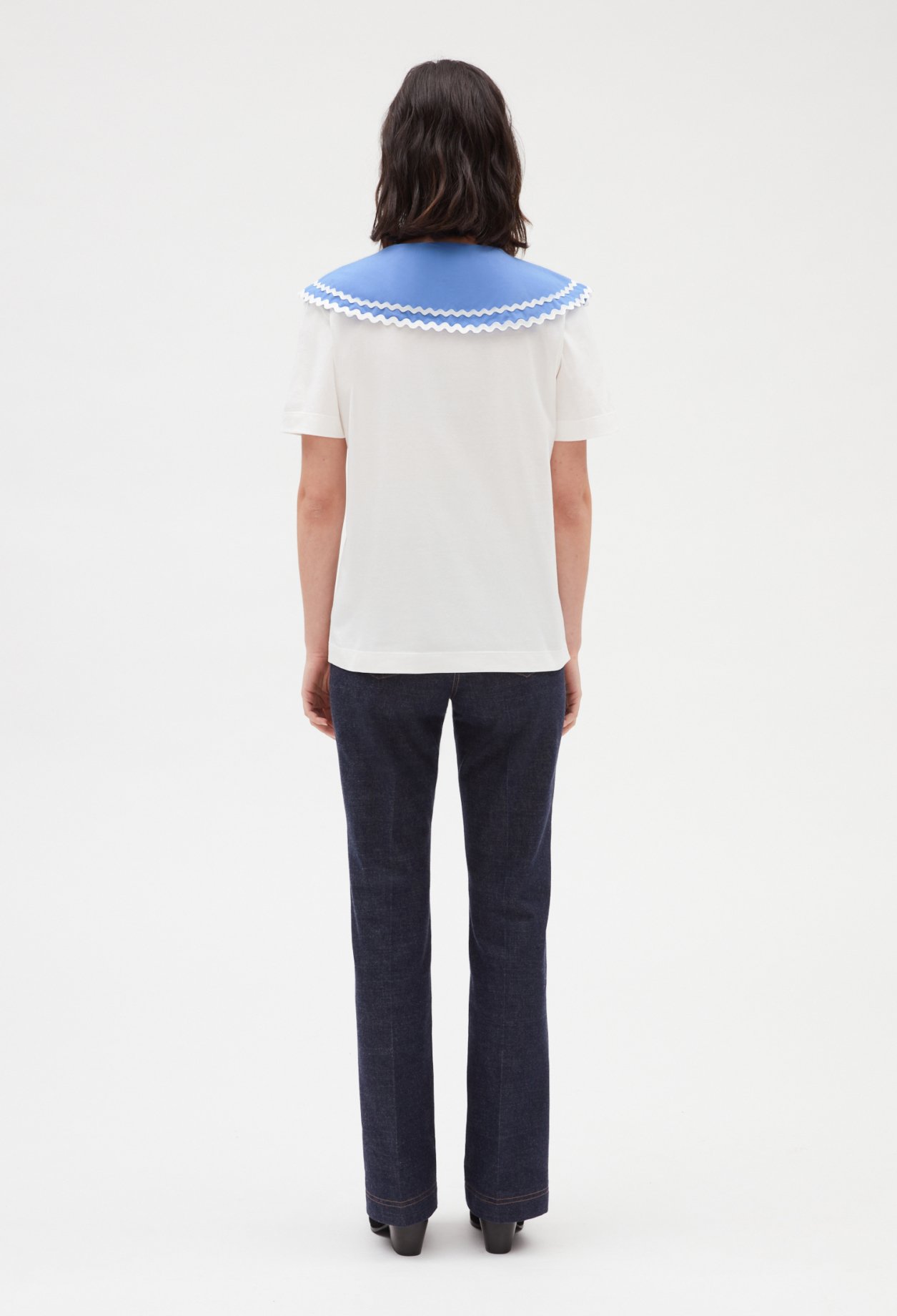 T-shirt col claudine ecru