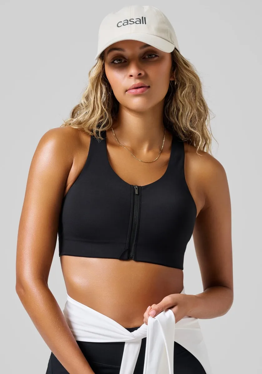Casall Impact Zip Sports Bra Black