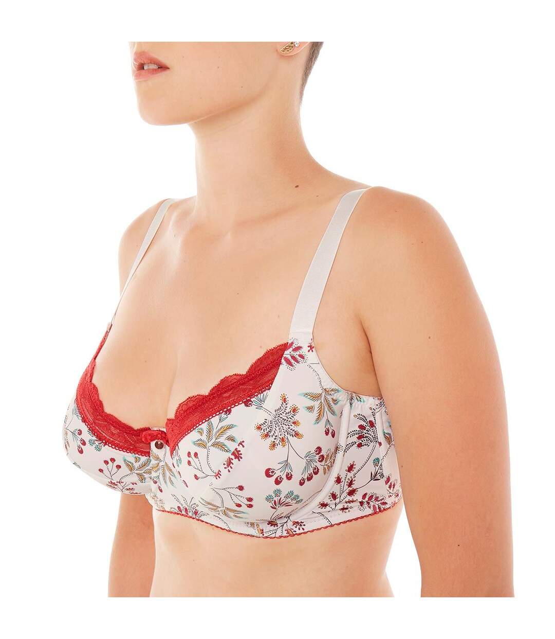 Soutien-gorge grand maintien ivoire/orange Insolente