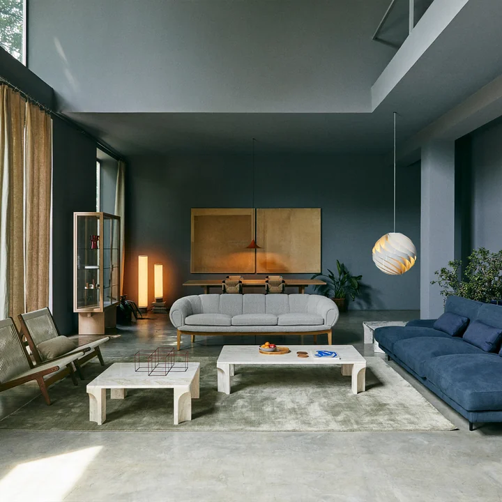 Gubi - Doric Couchtisch, 80 x 140 cm, neutral white Travertin