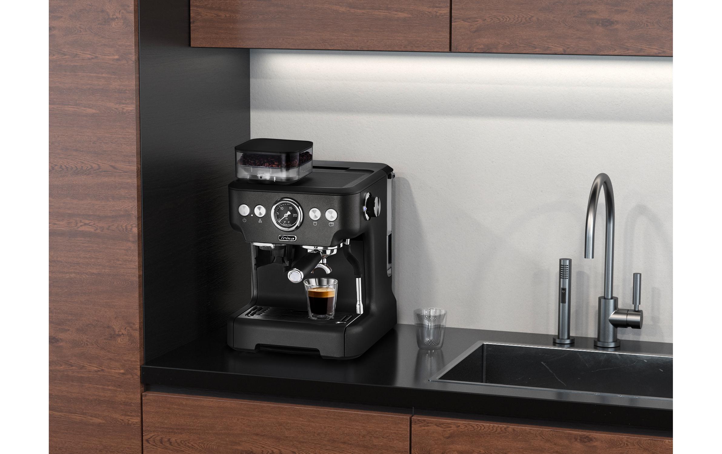 Siebträgermaschine Barista Plus Grau<br>Kaffeemaschine mit Siebträger und integriertem Mahlwerk