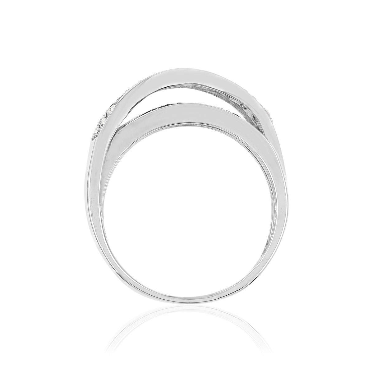 Bague argent 925 zirconias noirs et blancs