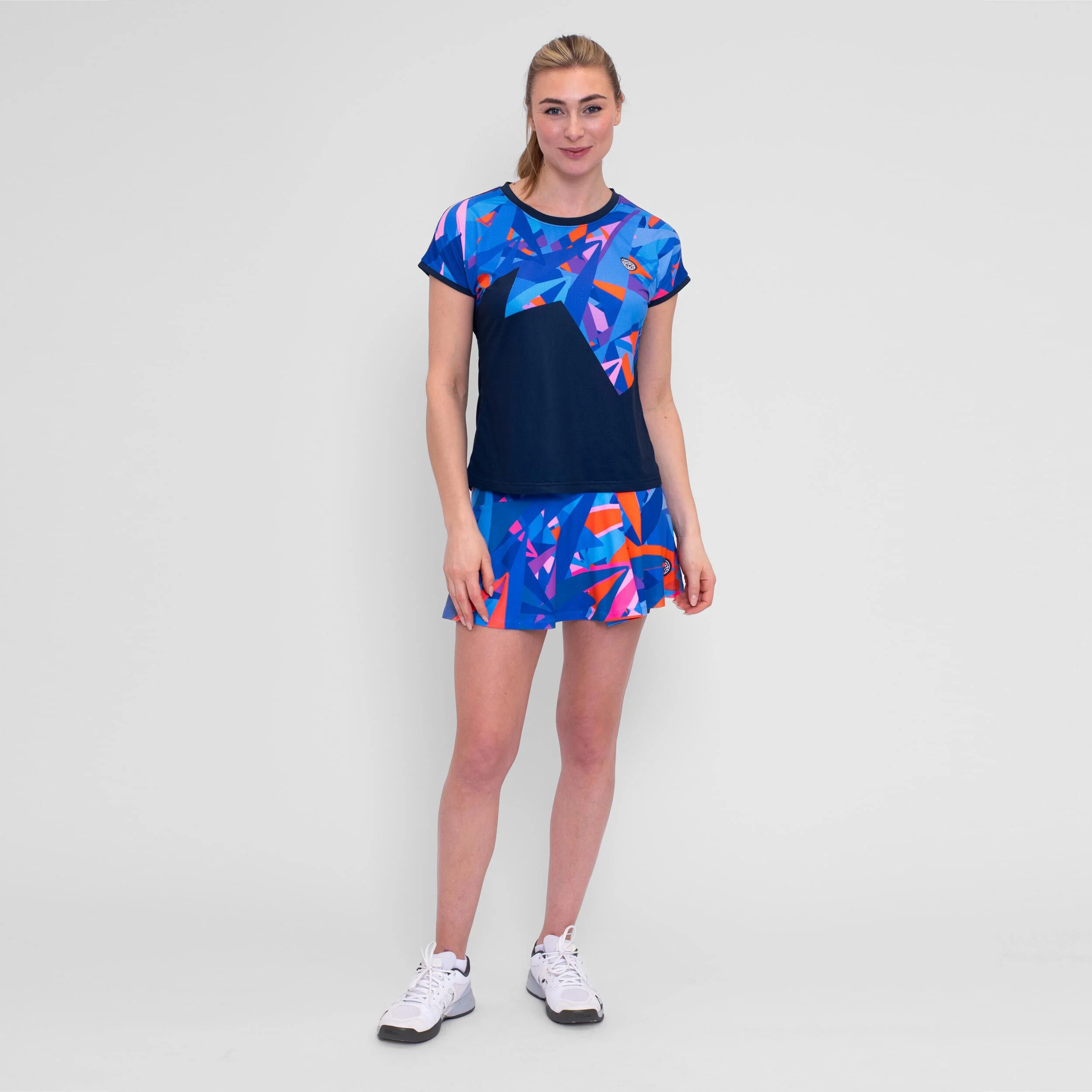 BIDI BADU Spike Printed Wavy Jupe Femmes - Bleu Foncé , Bleu