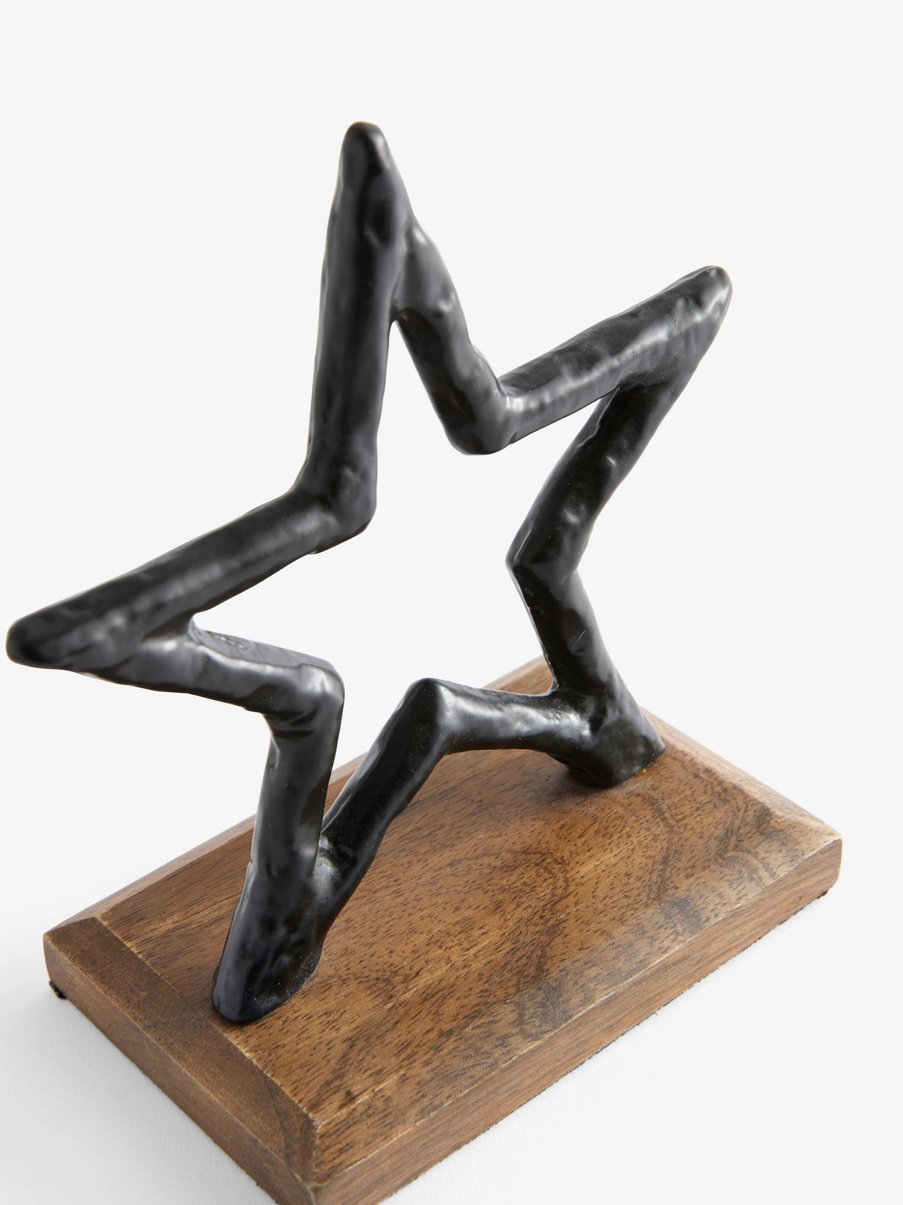Metal Star Ornament on Dark Bronx Wooden Base