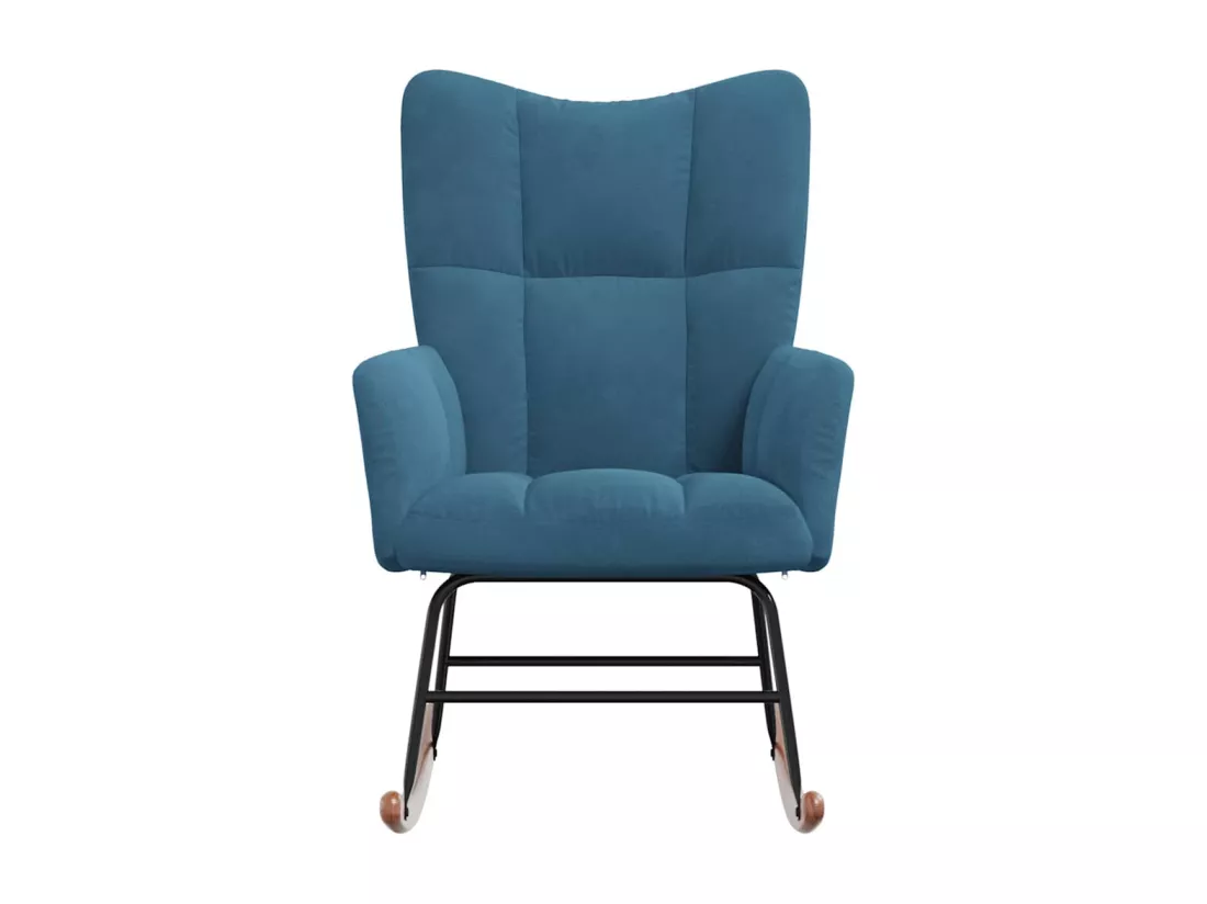 Chaise à bascule Bleu Velours