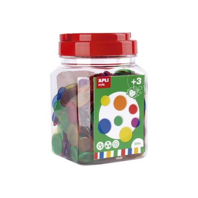Apli Kids - 500 jetons transparents - couleurs assorties