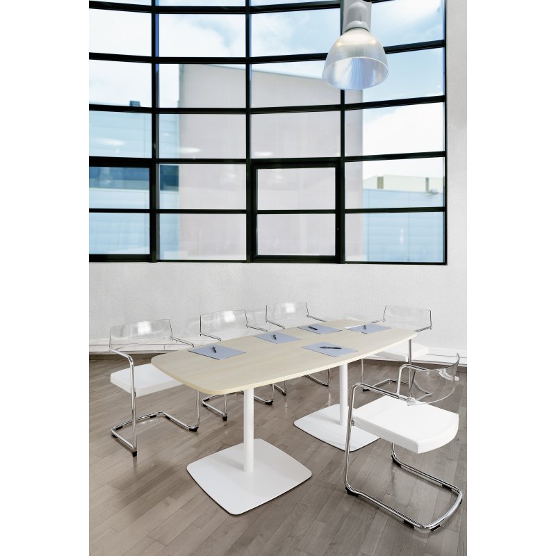 Table de restauration L 100 x P 100 piétement centré 4 personnes Blanc ARTI