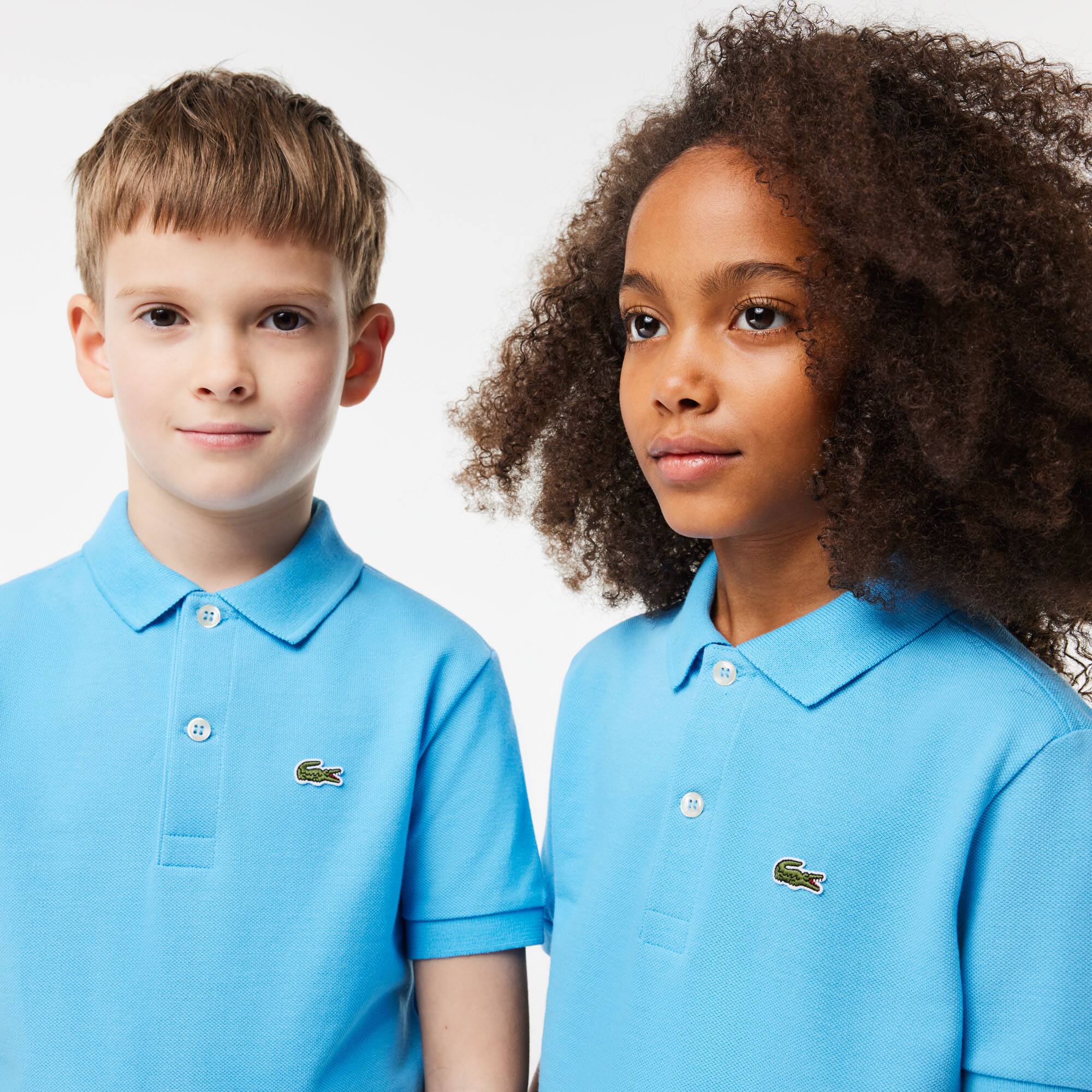 Polo enfant Lacoste regular fit en petit piqué uni Polos - Bleu - Lacoste - Enfant