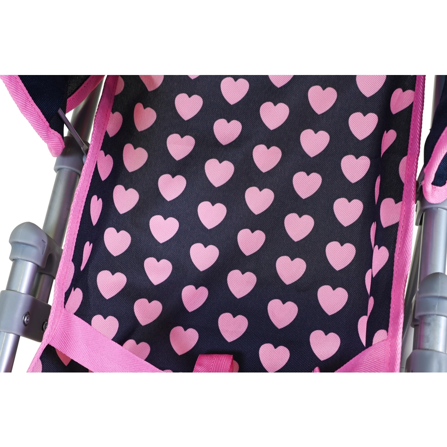 knorr toys® Puppenbuggy Liba - Pink Hearts blau
