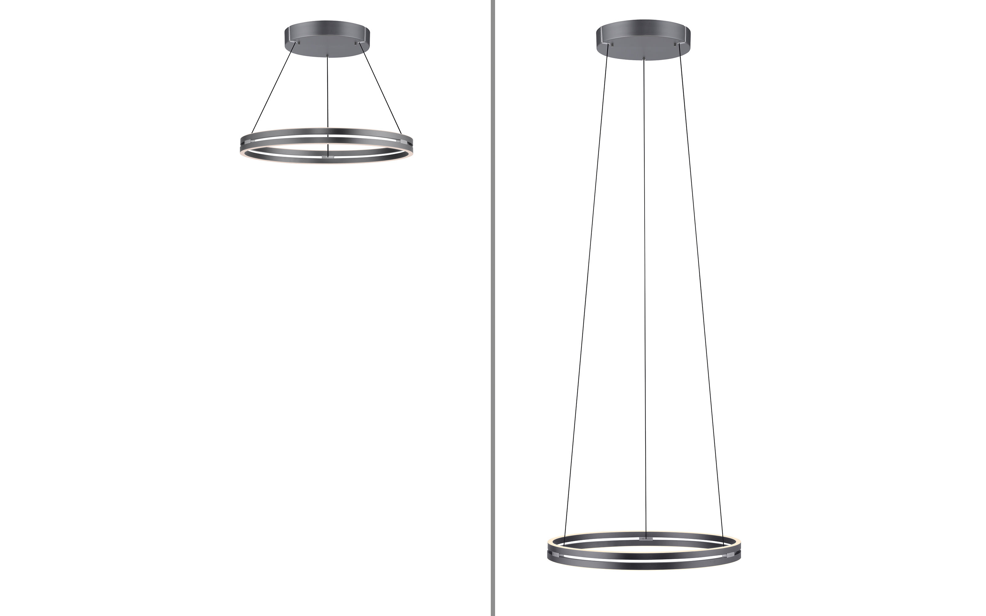 LED-Pendelleuchte Pure E-Clipse, grau, 240 cm