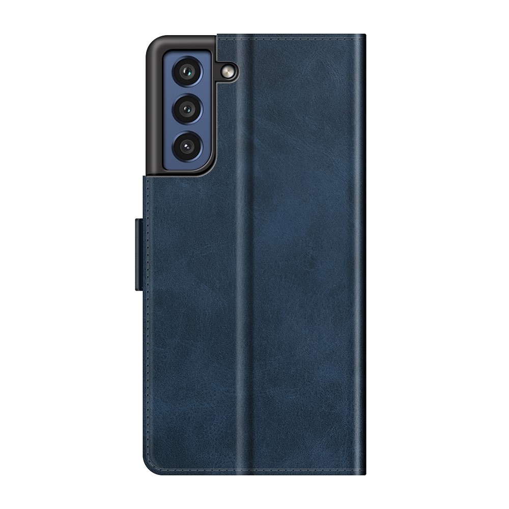 Samsung Galaxy S21 FE 5G Vintage Leder Tasche Flip Cover Fashion Design - Dunkelblau
