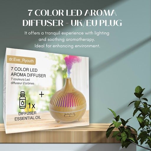 Dr. ever youth 7 Farben LED-Aromadiffusor - UK Stecker / EU Stecker