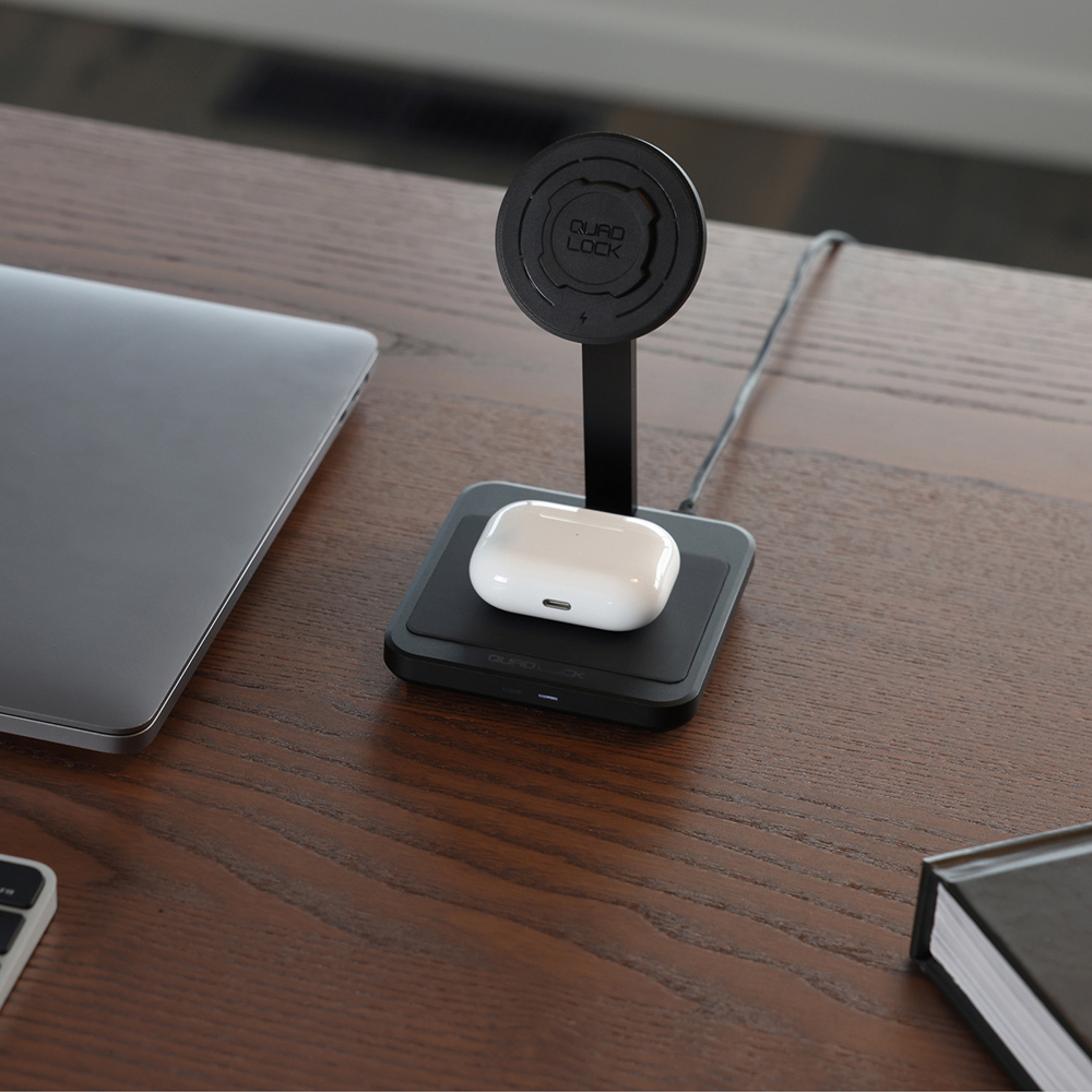 Quad Lock - Support bureau Mag Dual Desktop Wireless Charger Noir