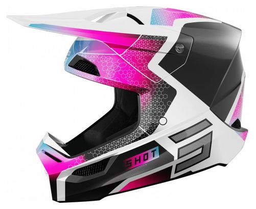 Casque Intégral Shot Race Phaser Bleu Rose Adulte