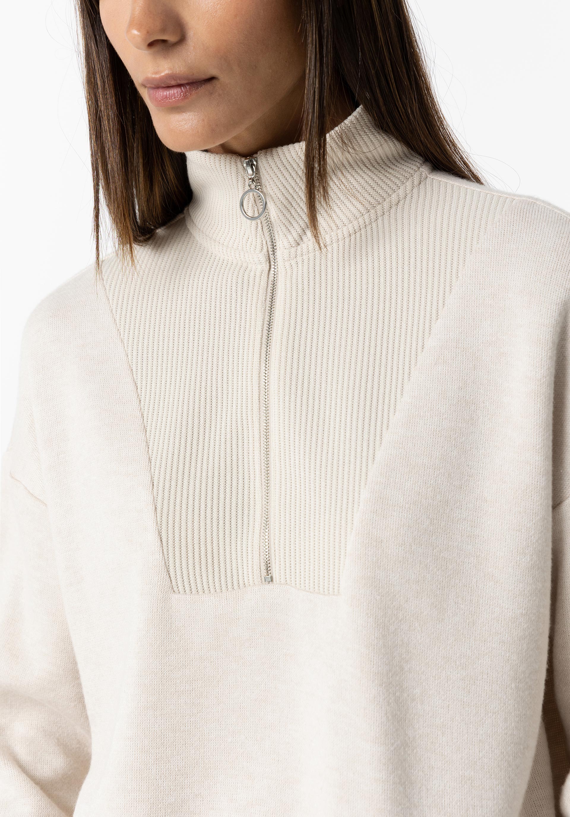 Sweatshirt com Fecho Frontal