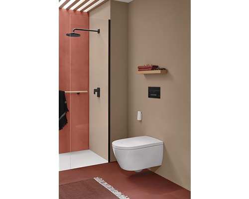 Villeroy & Boch ViClean-I 100 douchetoiletset, diepe spoeling, open rand, glanzend wit met coating, met toiletzitting V0E100R1