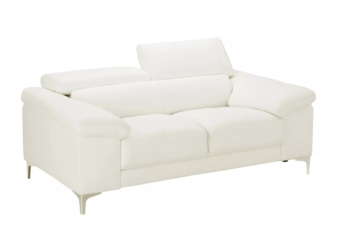 Canapé 2 places en cuir SOLANGE - Blanc