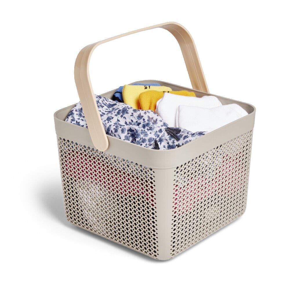 Panier polypropylène beige 8L 23,5x23,5cm