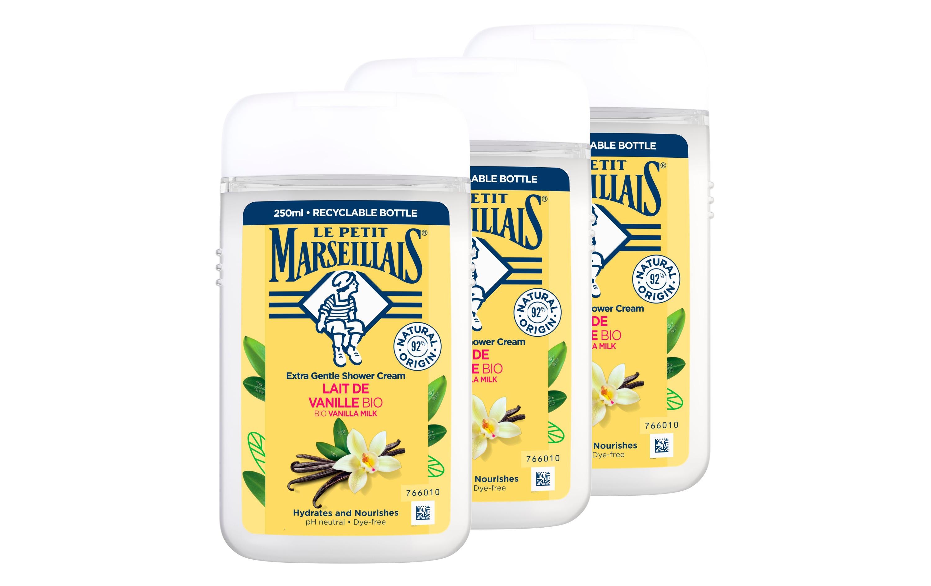 Duschcreme Vanille 3 x 250 mlPflegedusche mit feuchtigkeitsspendenden Inhaltsstoffen