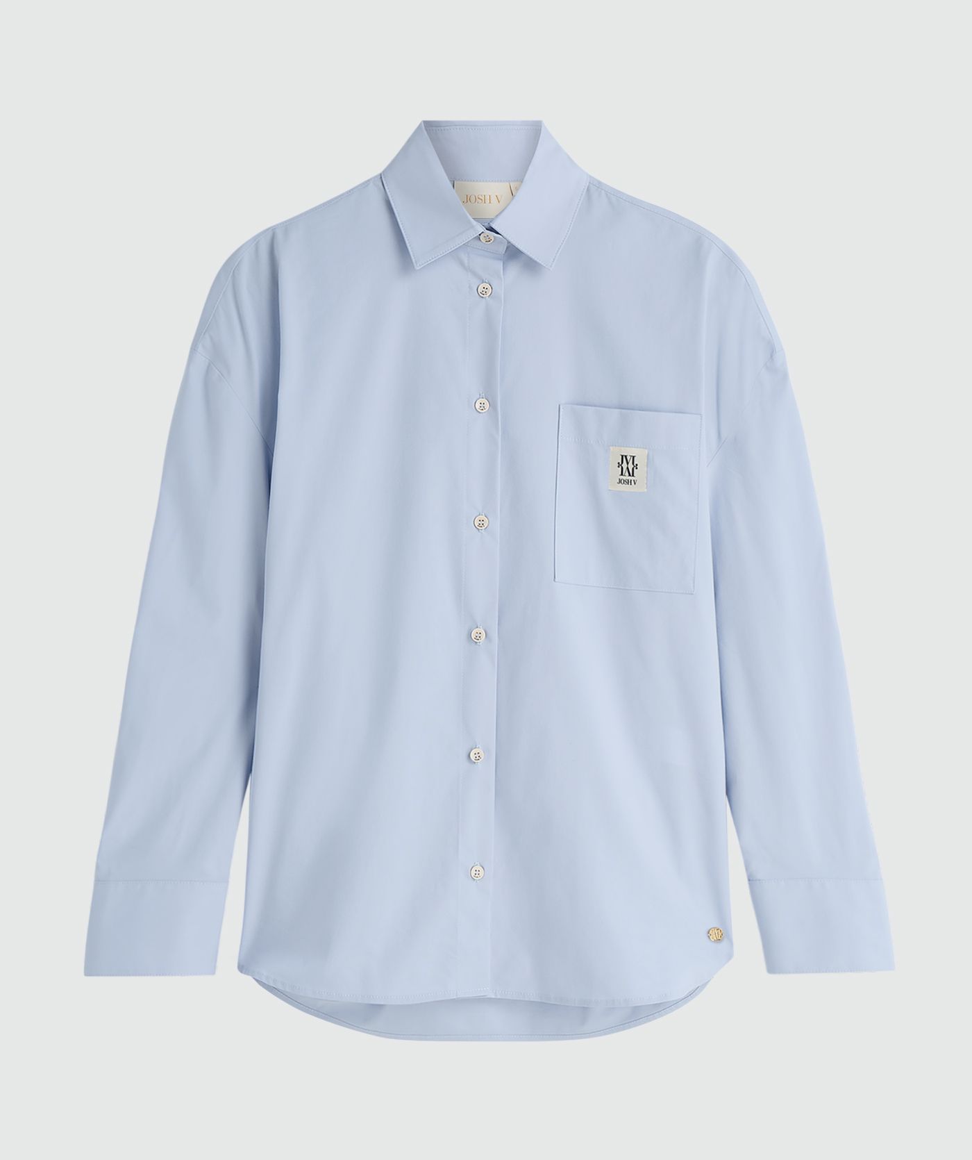 JV-BERDINA oversized blouse met logo - powder blue