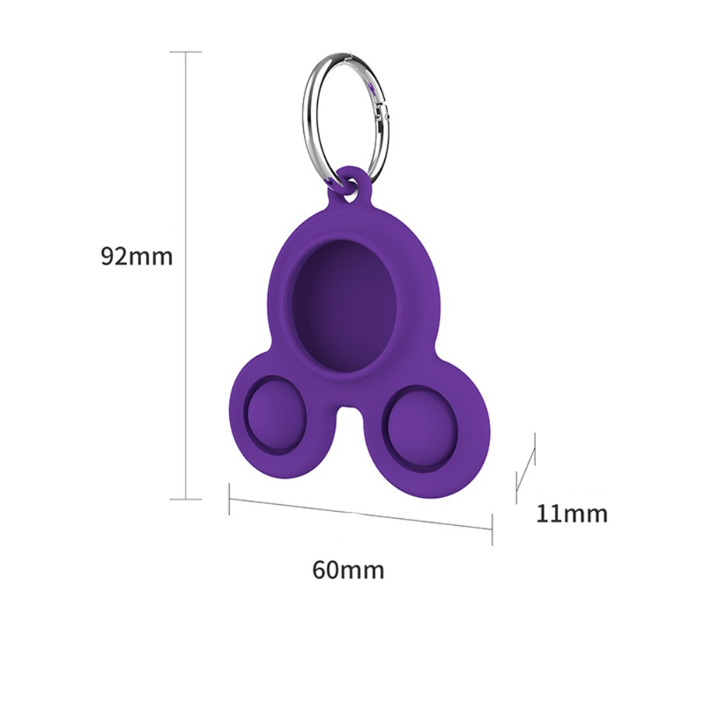 Apple AirTag Anhänger Silikon Bubbles Hülle Schlüsselanhänger   Anti Stress Pop It Fidget Maus - Gelb
