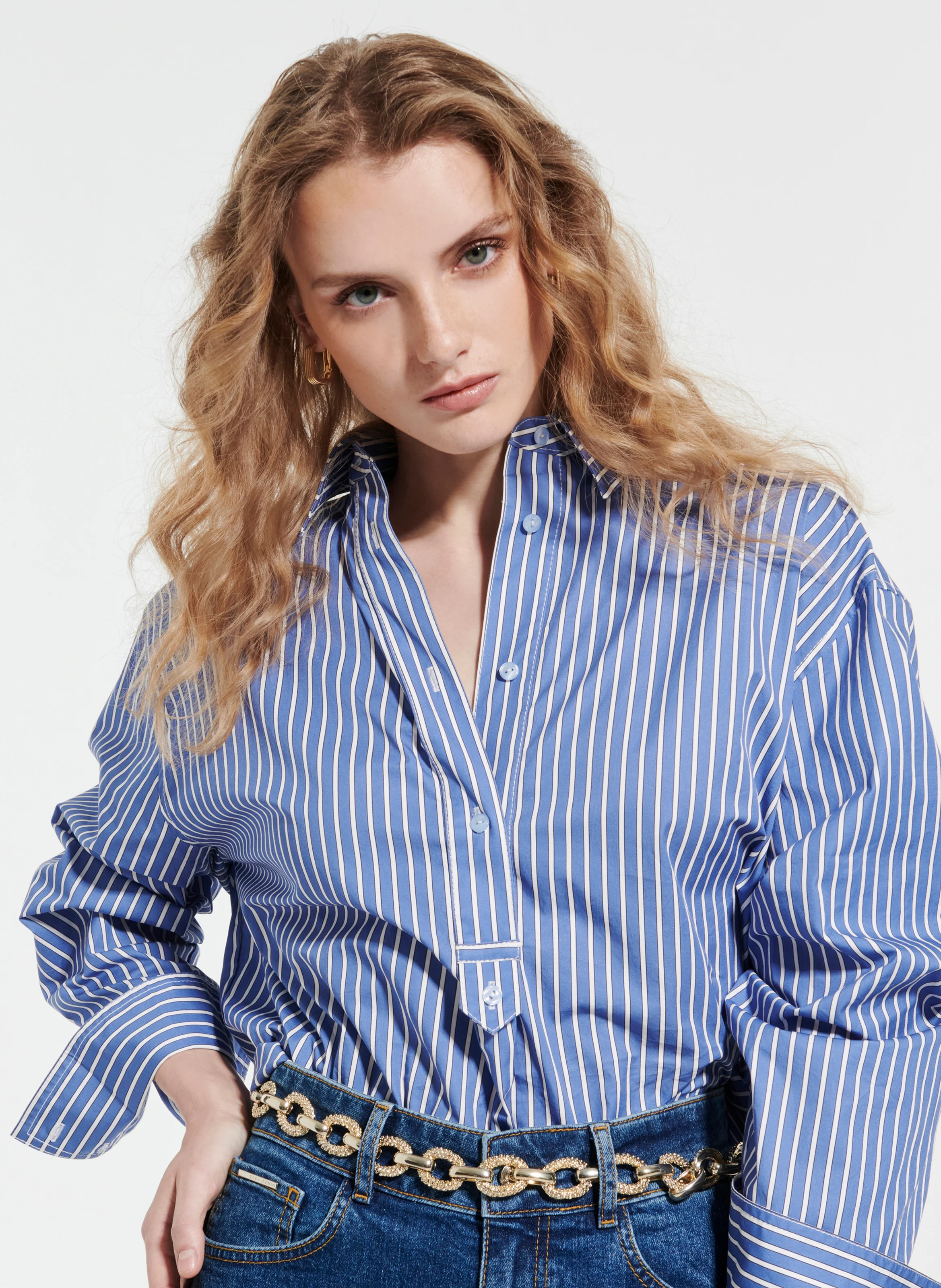 CASABLANCA - Chemise rayée en coton | Bleu