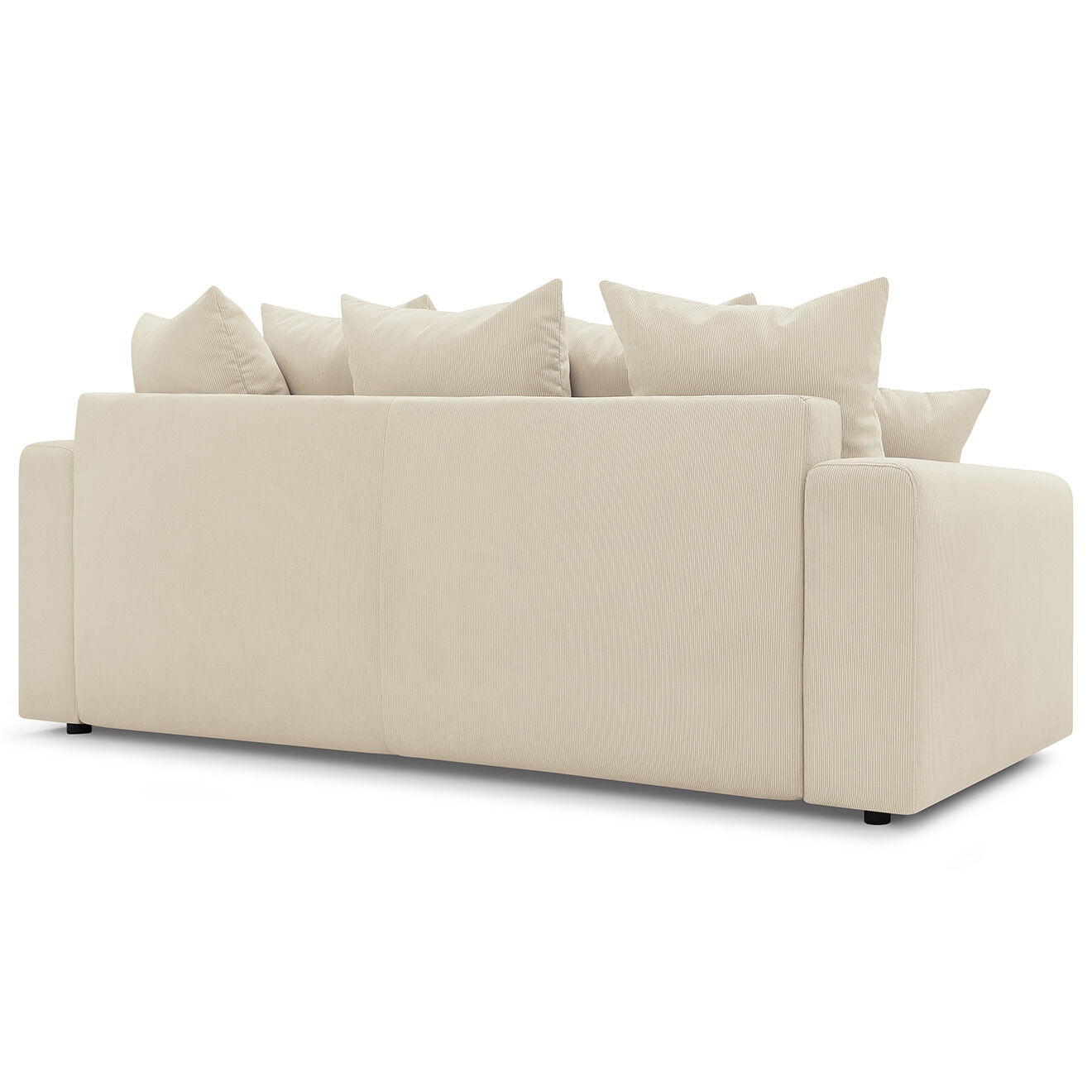 Bobochic Canapé 3 places convertible velours côtelé Envy beige - 245x102x88 cm