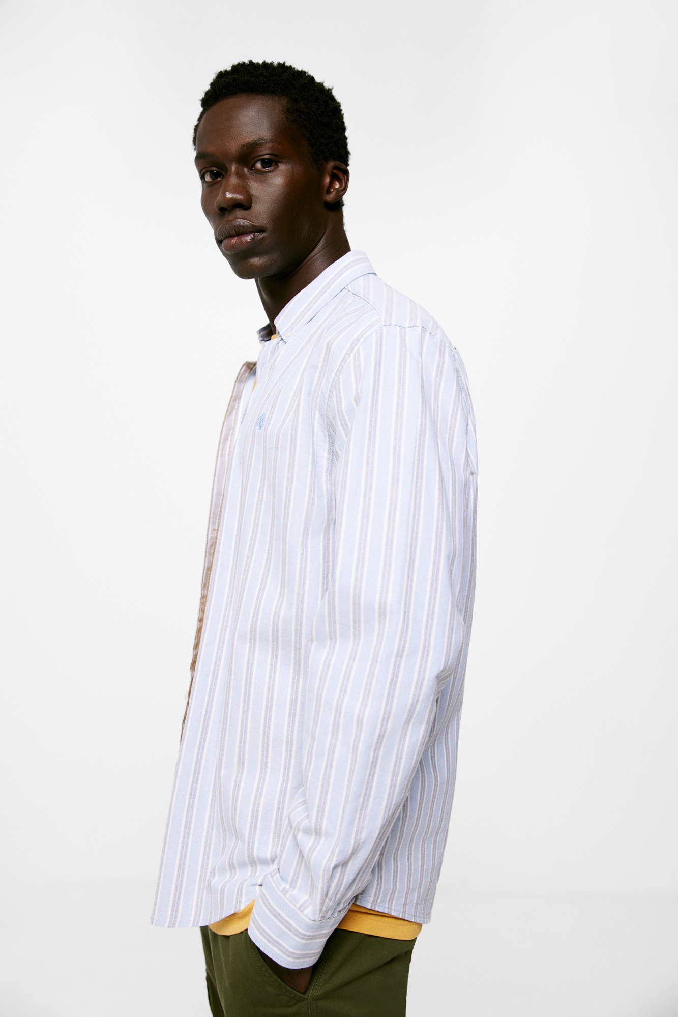 camisa polo oxford listrada