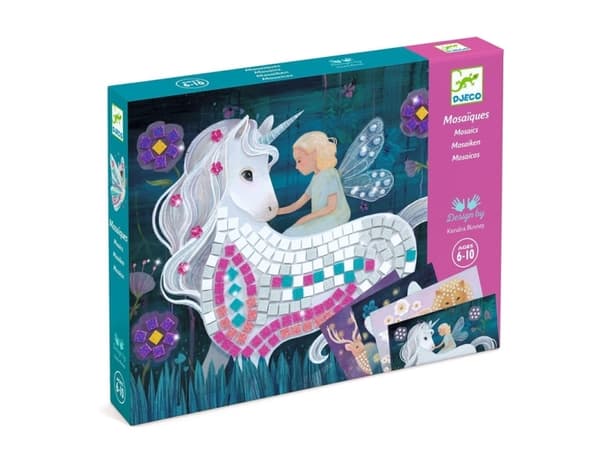 DJECO The Enchanted World Mosaic Kit, Children''s diamond painting kit, 6 år, Flerfarget