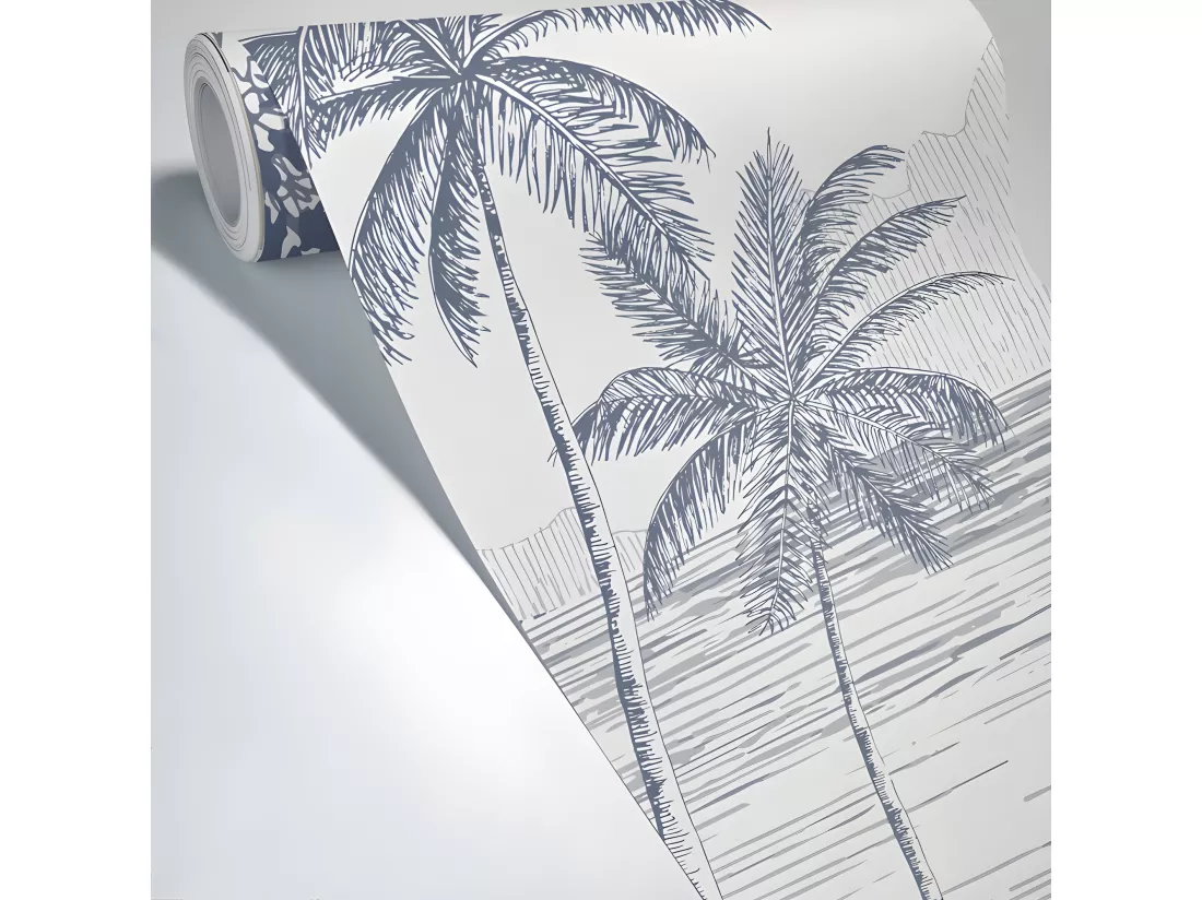 Papier Peint Panoramique L432xH270cm - La Plage Encre - Papier intissé 150gr/m2