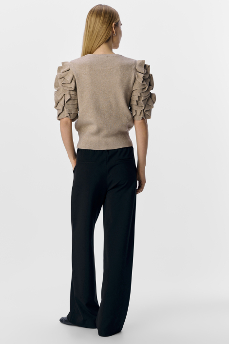 Object taupe dames trui