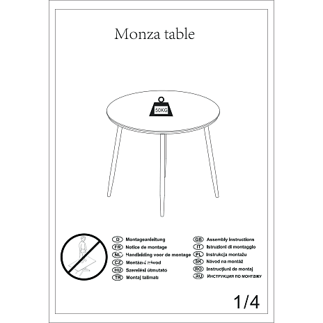 Monza spisebord - sort