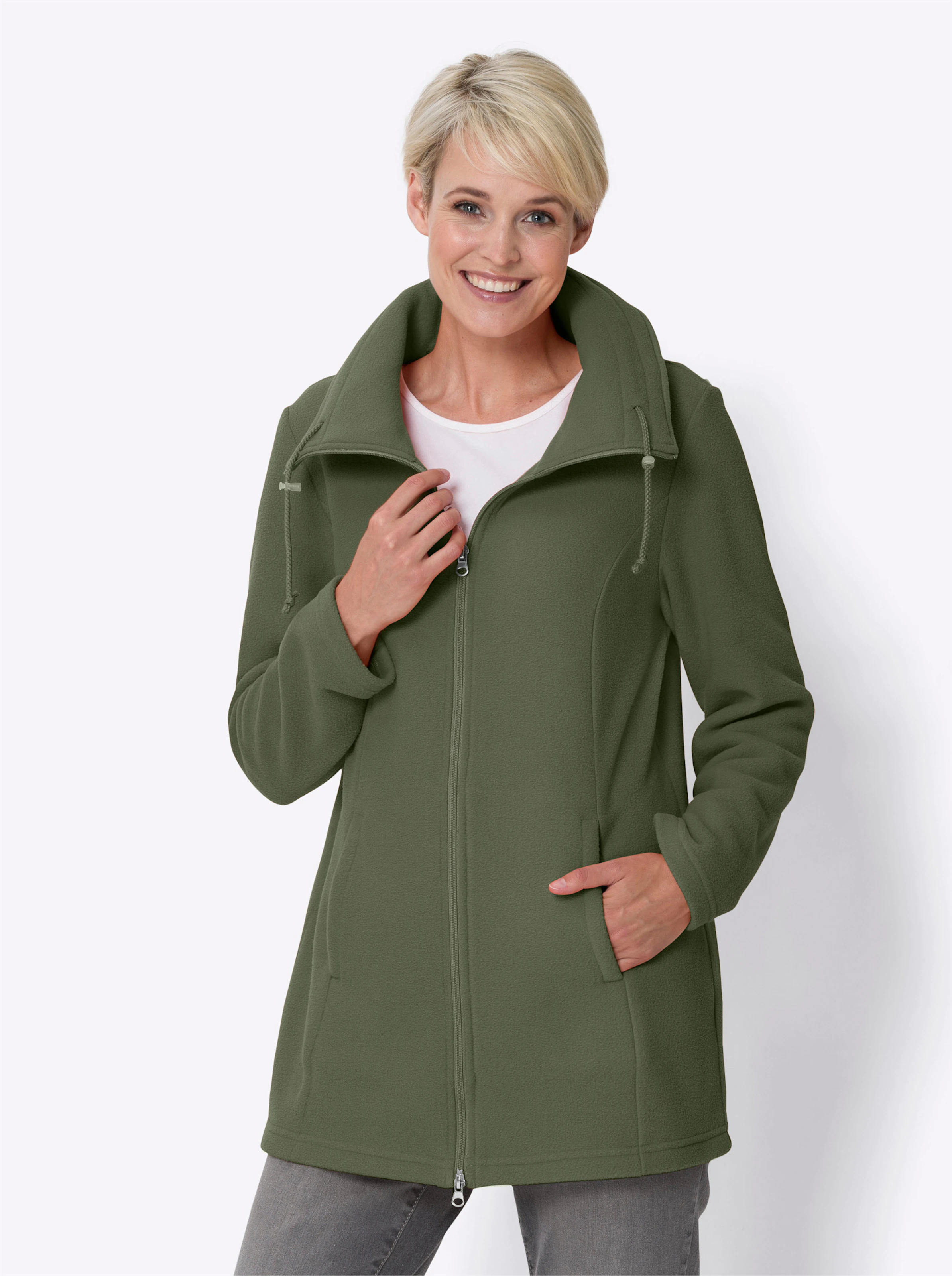 Fleecejacke in khaki