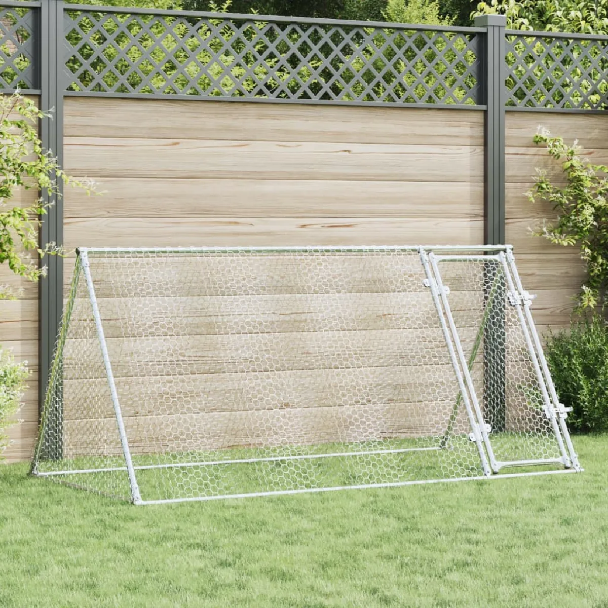 vidaXL Cage poules 200x105x91 cm argentée